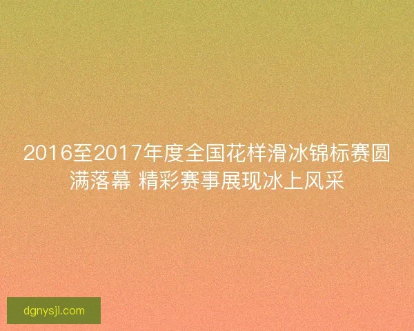 2016至2017年度全国花样滑冰锦标赛圆满落幕 精彩赛事展现冰上风采