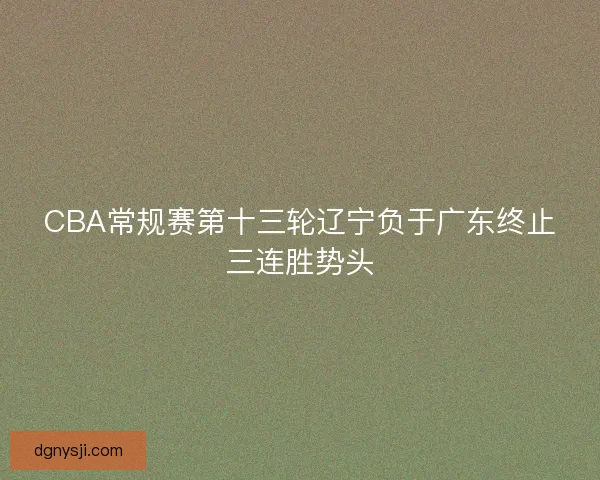 CBA常规赛第十三轮辽宁负于广东终止三连胜势头